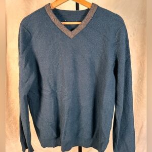 Cashmere Blue V-Neck Sweater
